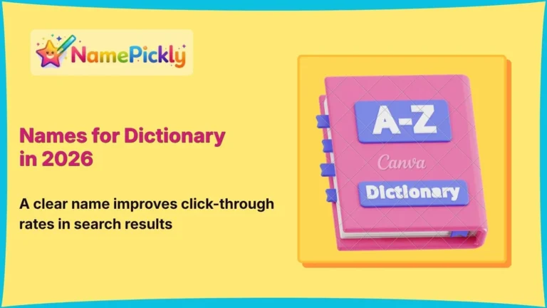 Names for Dictionary in 2026