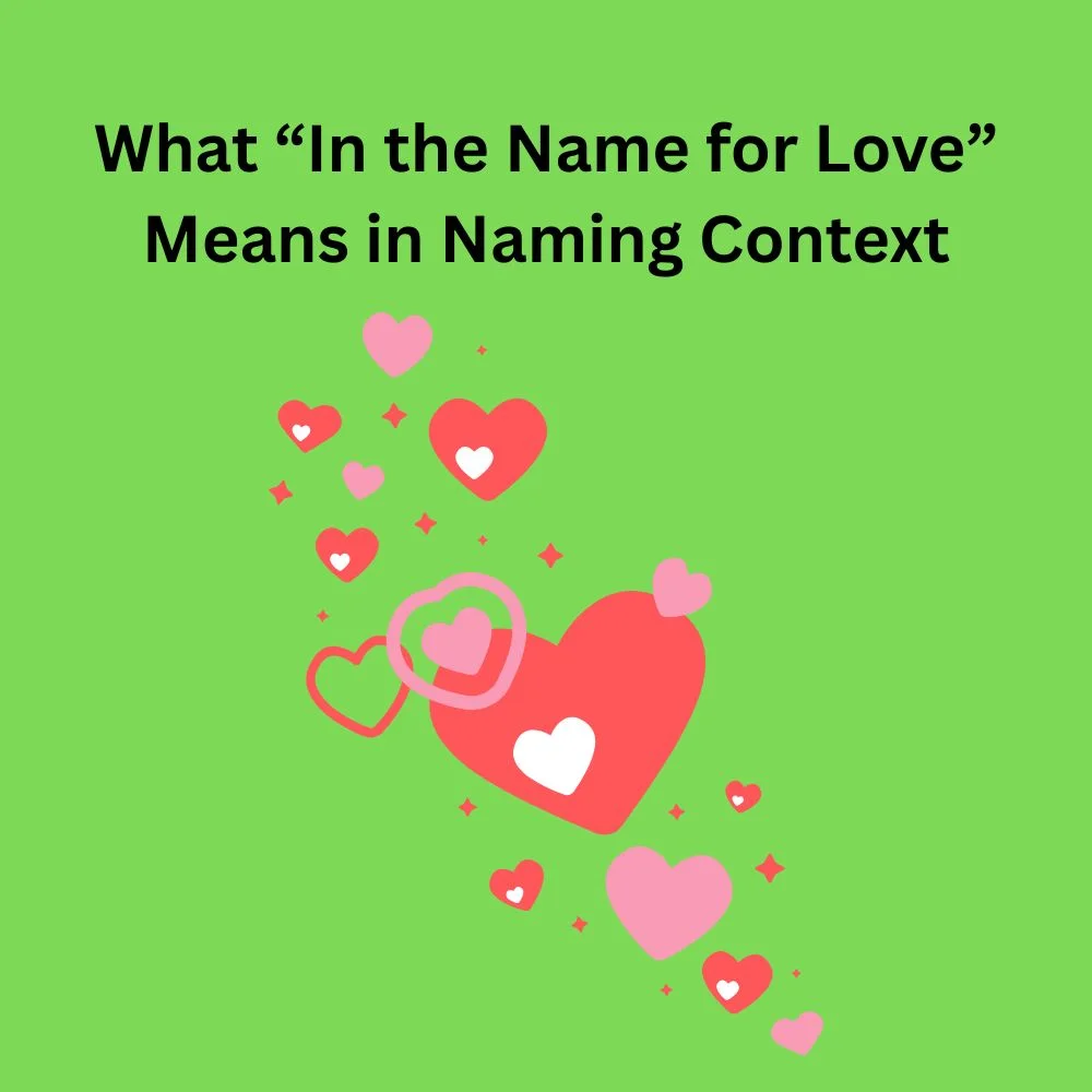 What “In the Name for Love” Means in Naming Context